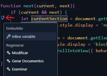 Outras sugestões do Copilot no VS Code